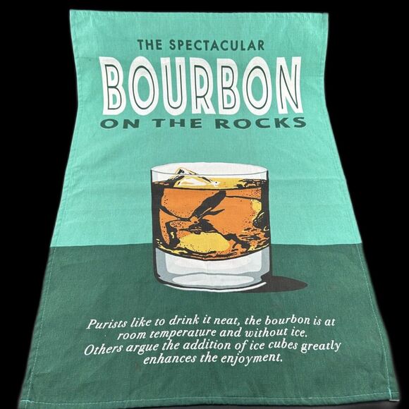 Ulster Weavers Bourbon Screen Print Tea Towel 28 3/4"L x 19"W, Made In UK - Picture 1 of 5